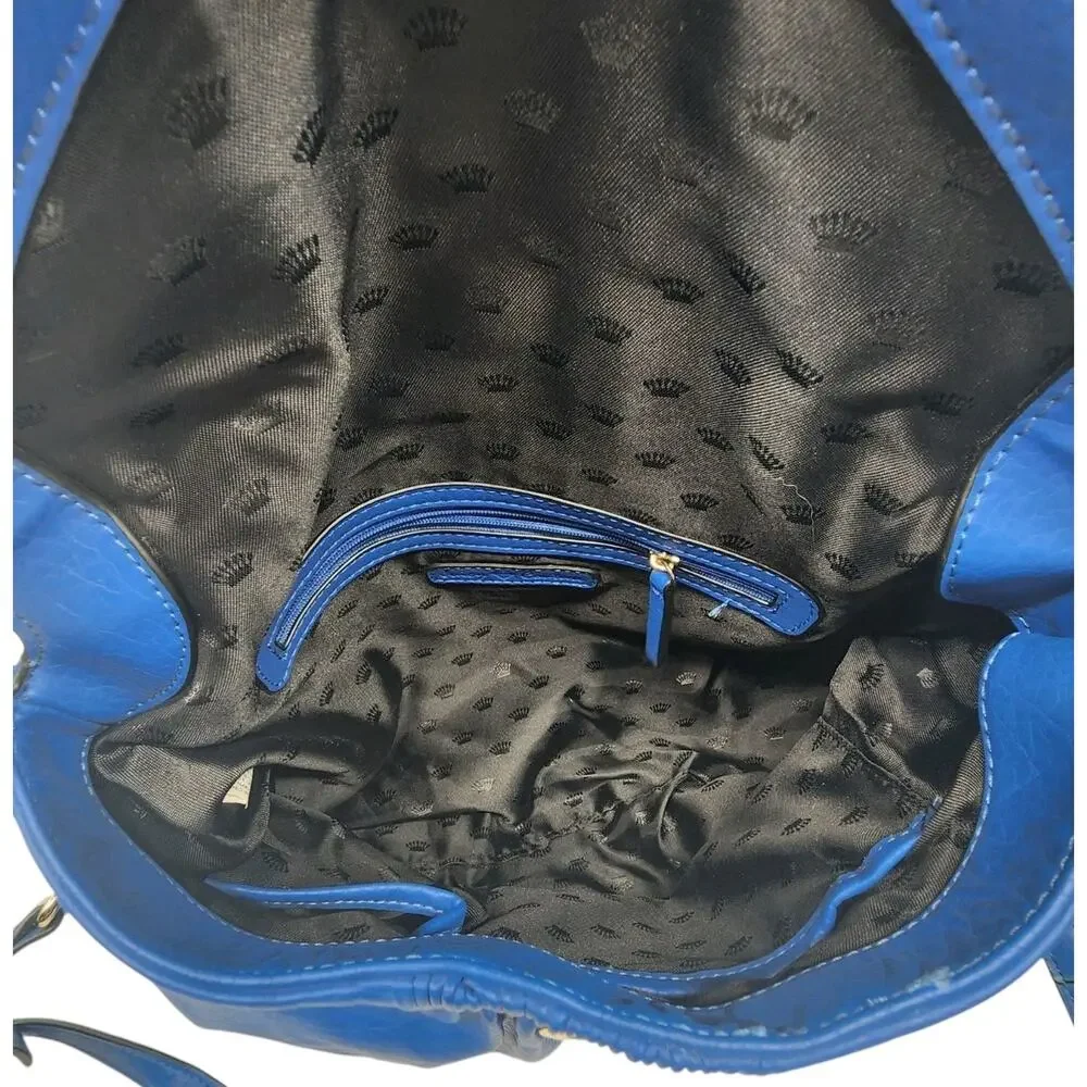 Juicy Couture Purse Crossbody Bag Faux Pebbled Leather Peacock Blue W/ Bag Charm - Picture 8 of 10
